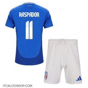 Italia Giacomo Raspadori #11 Prima Maglia Bambino Europei 2024 Manica Corta (+ Pantaloni corti)